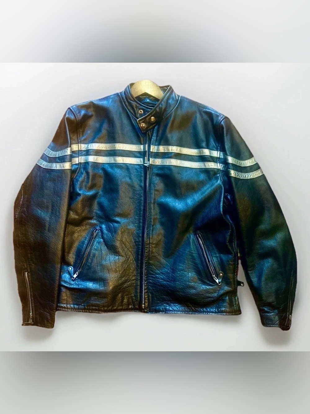 Hot Leathers Motorcycle Jacket Men’s Sz 46 Heavy VG++
